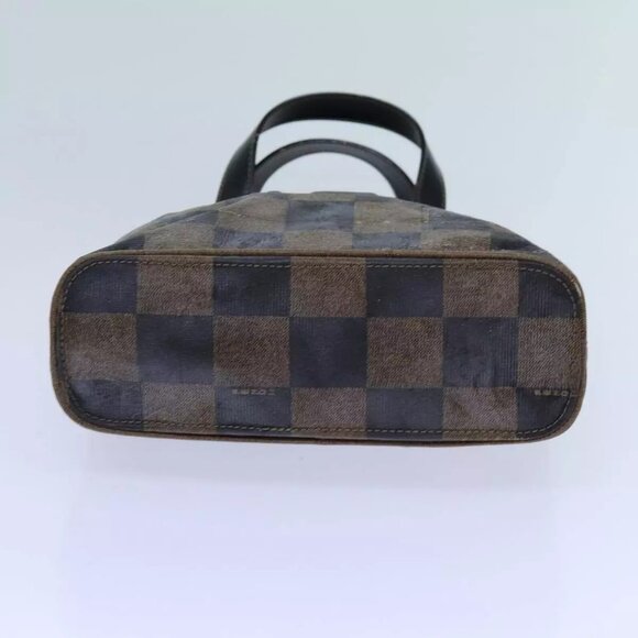 FENDI Pecan Canvas Hand Bag 2way Brown Black - Picture 14 of 16